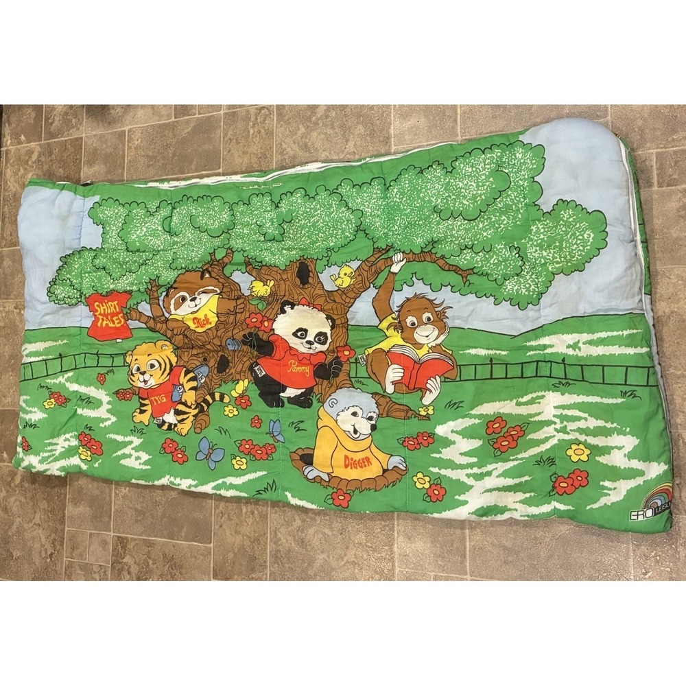 Vintage Shirt Tales Sleeping Bag With Duffle 1980s Hallmark Sleepover